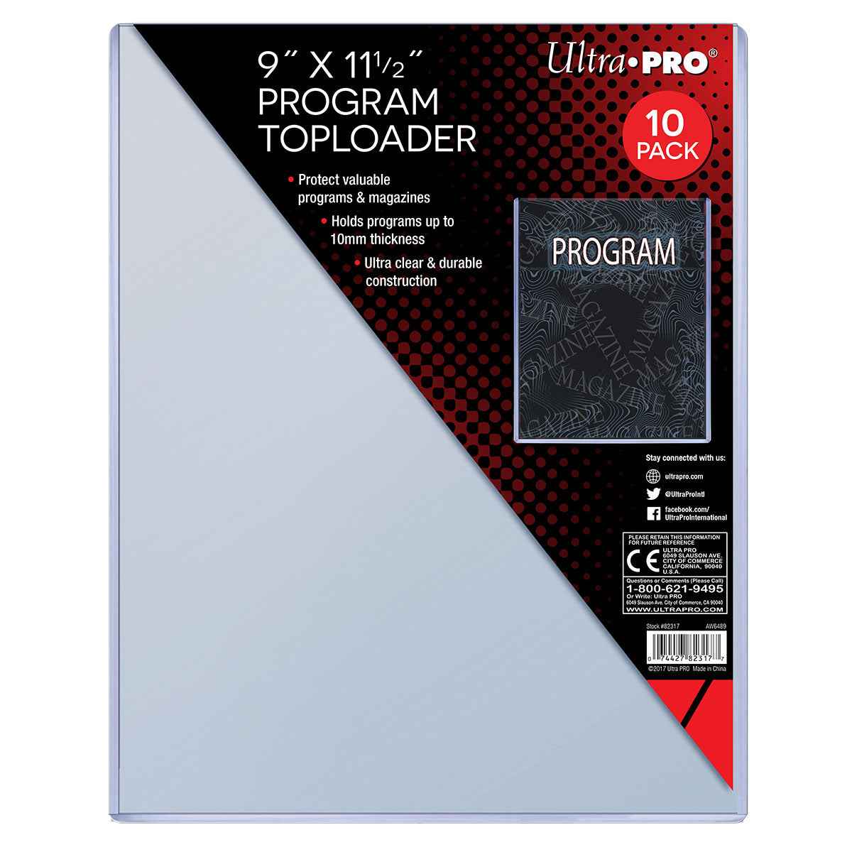 ultra-pro-9-x-11-1-2-program-toploader-sleeves-10-st-ck image 1