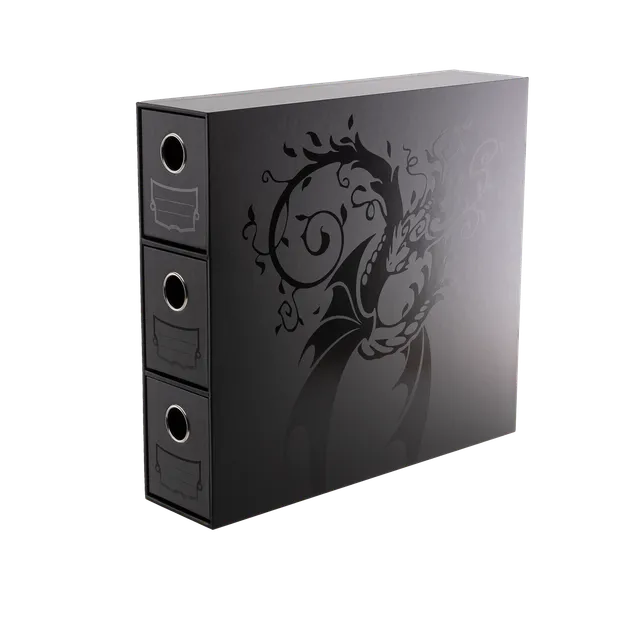 dragon-shield-fortress-3-card-drawers-vertical-black image 1
