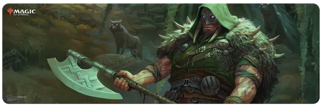 ultra-pro-throne-of-eldraine-garruk-cursed-huntsman-8ft-table-playmat-f-r-magic- image 1