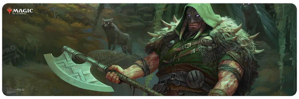 ultra-pro-throne-of-eldraine-garruk-cursed-huntsman-8ft-table-playmat-f-r-magic- image 1