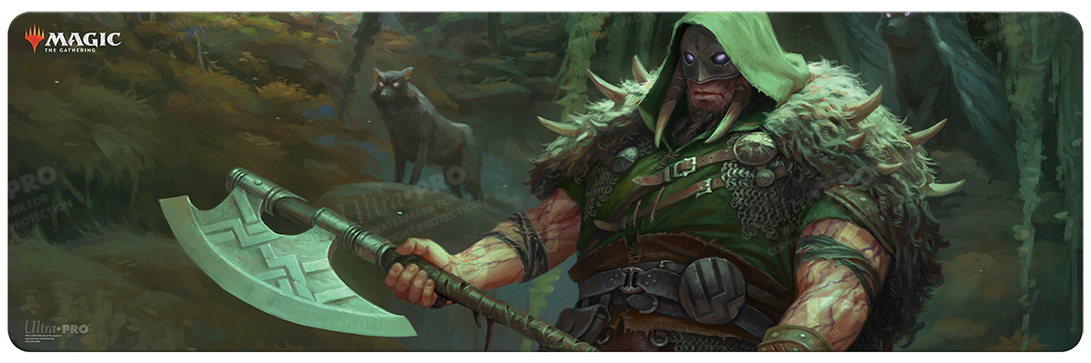 ultra-pro-throne-of-eldraine-garruk-cursed-huntsman-8ft-table-playmat-f-r-magic- image 1