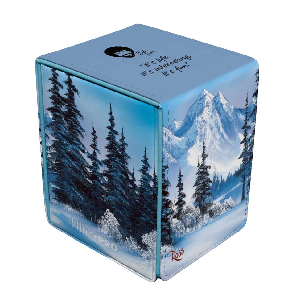 ultra-pro-bob-ross-winter-paradise-alcove-flip-deck-box-tcg image 1