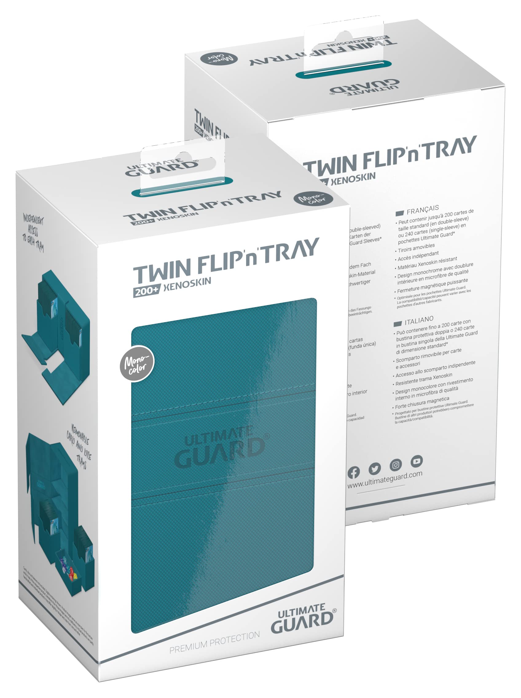 ultimate-guard-twin-flip-n-tray-200-xenoskin-petrolblau-deck-box image 8