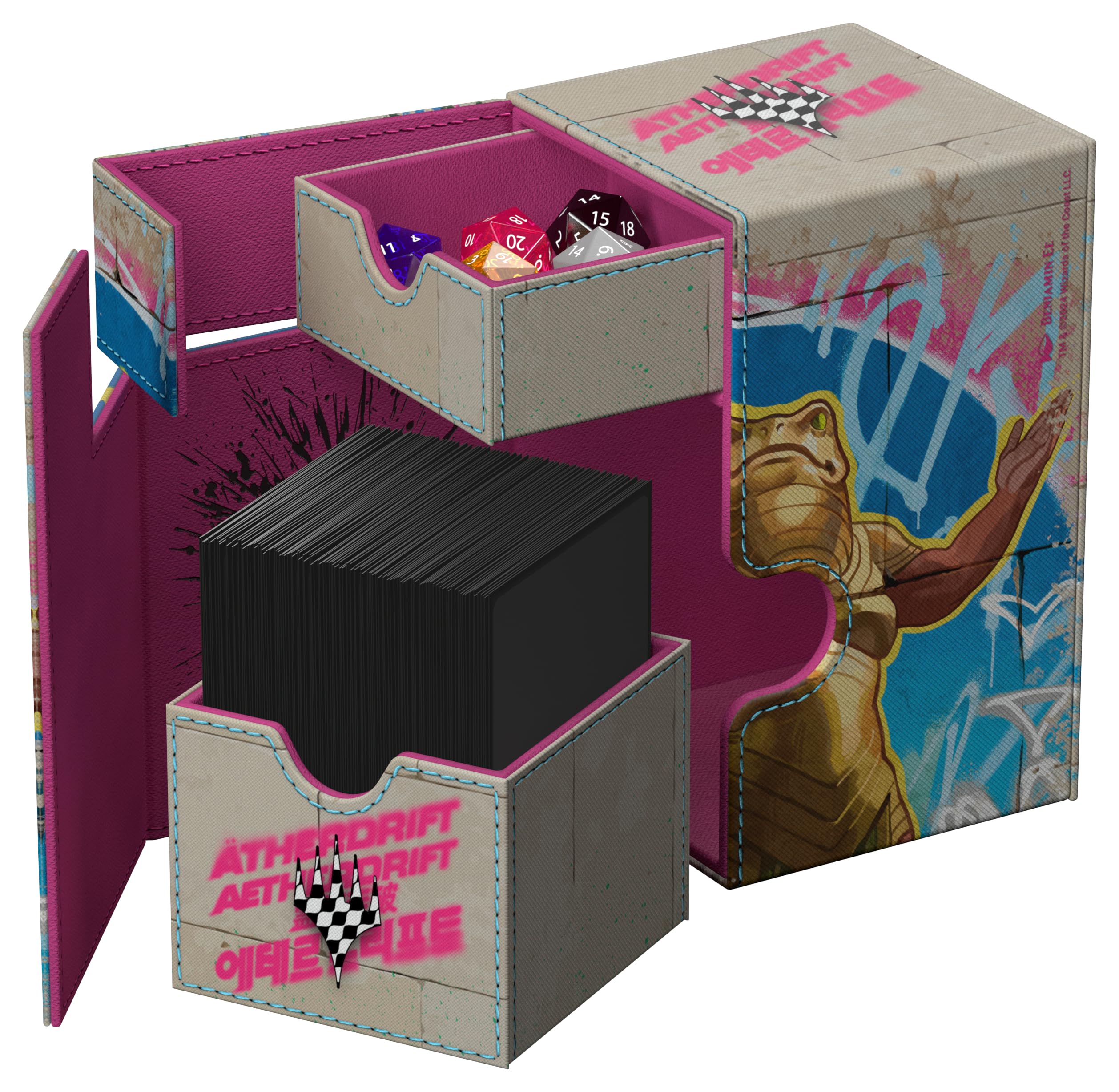 ultimate-guard-flip-n-tray-100-xenoskin-deckbox-mtg-aetherdrift-sab-sunen image 4