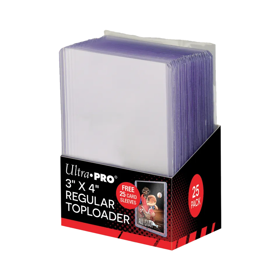 ultra-pro-toploader-3-x-4-clear-regular-soft-sleeves-bundle-25ct-standard image 1