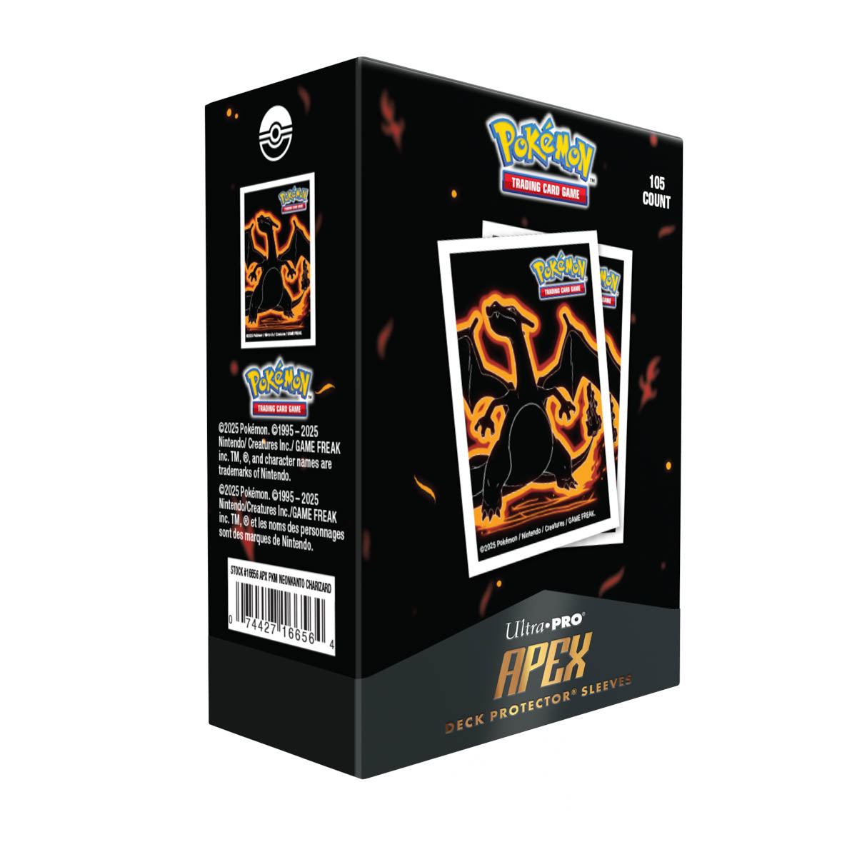 ultra-pro-neon-kanto-charizard-105ct-apex-deck-protector-sleeves-f-r-pok-mon image 4
