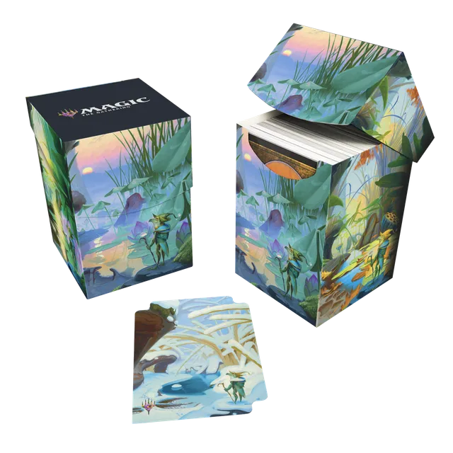 ultra-pro-bloomburrow-season-lands-island-summer-100-deck-box-f-r-magic-the-gath image 1