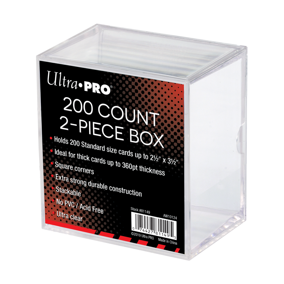 ultra-pro-200-count-2-piece-clear-card-storage-box-transparent image 1