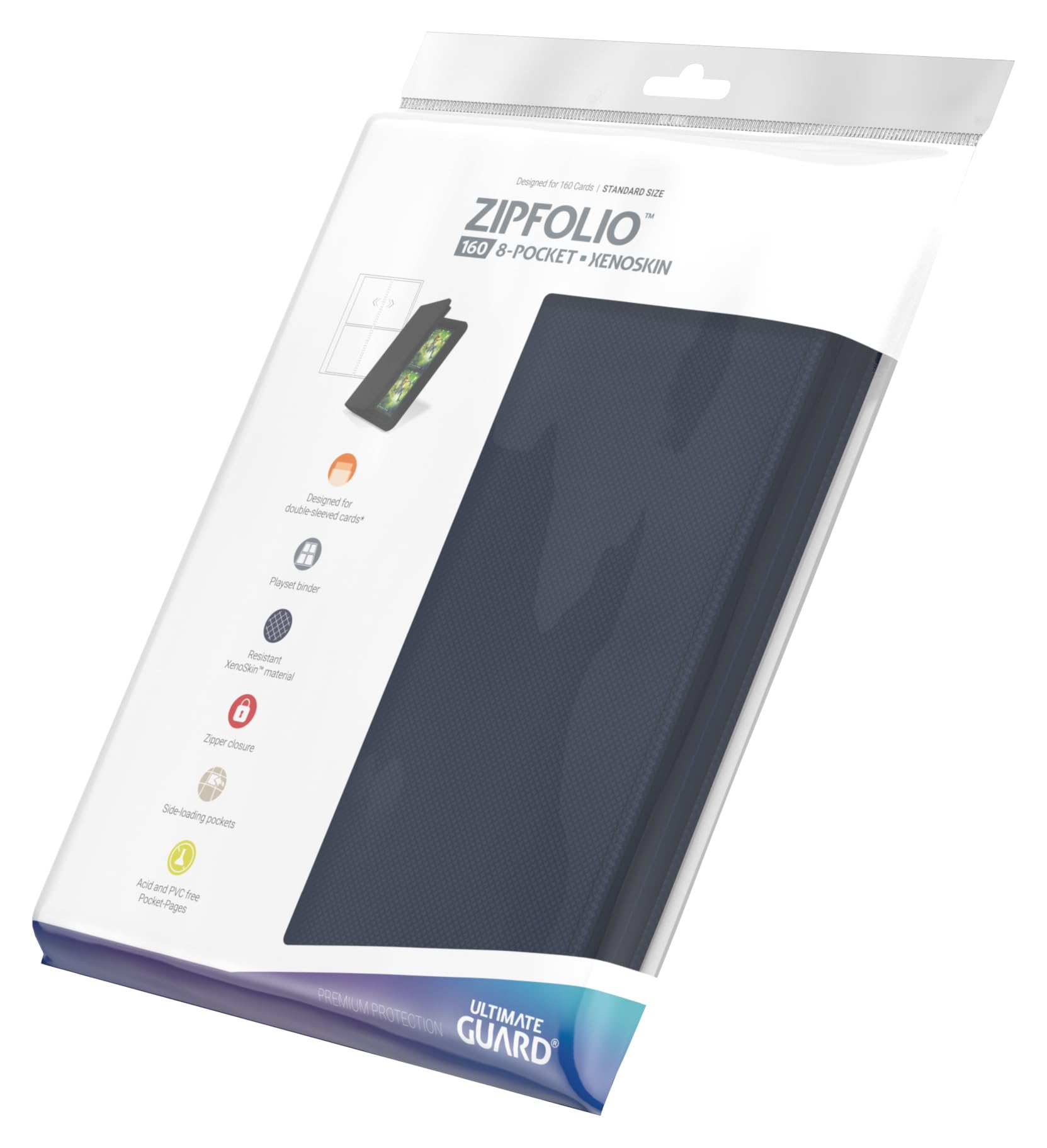 ultimate-guard-zipfolio-160-8-pocket-xenoskin-blau-kartenmappe image 8