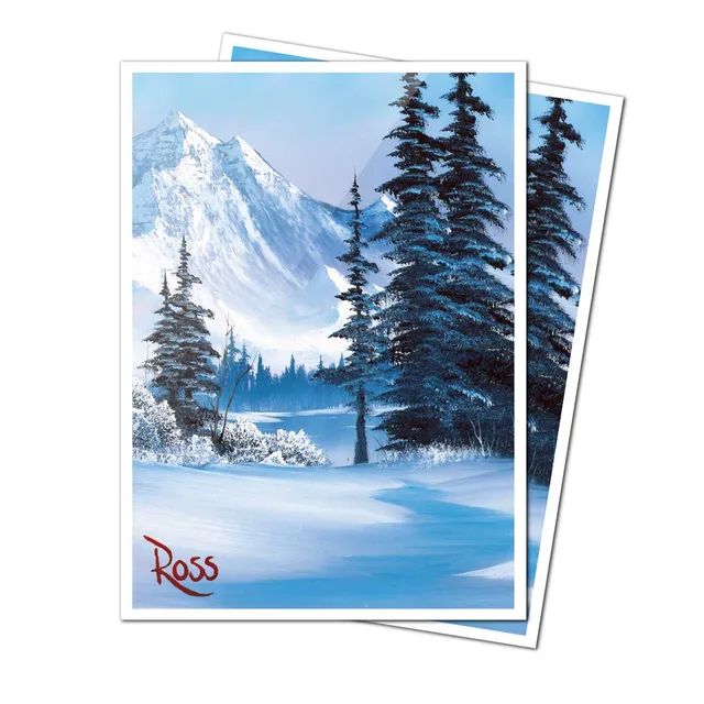 ultra-pro-bob-ross-winter-paradise-apex-deck-protector-sleeves-105ct image 1