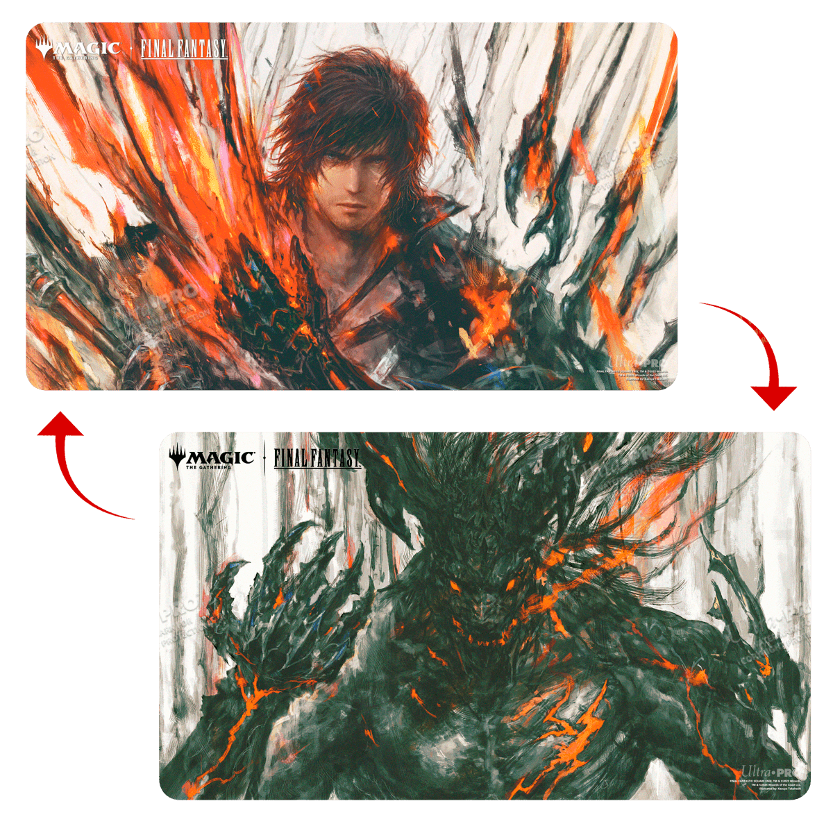 ultra-pro-magic-the-gathering-final-fantasy-doppelseitige-spielmatte-clive-ifrit image 1