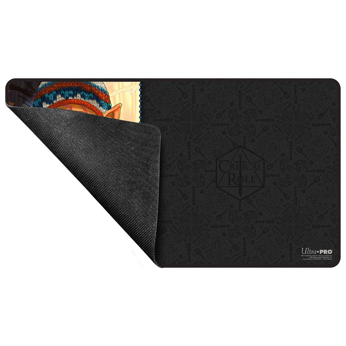 ultra-pro-critical-role-bells-hells-chetney-pock-o-pea-black-stitched-playmat image 3