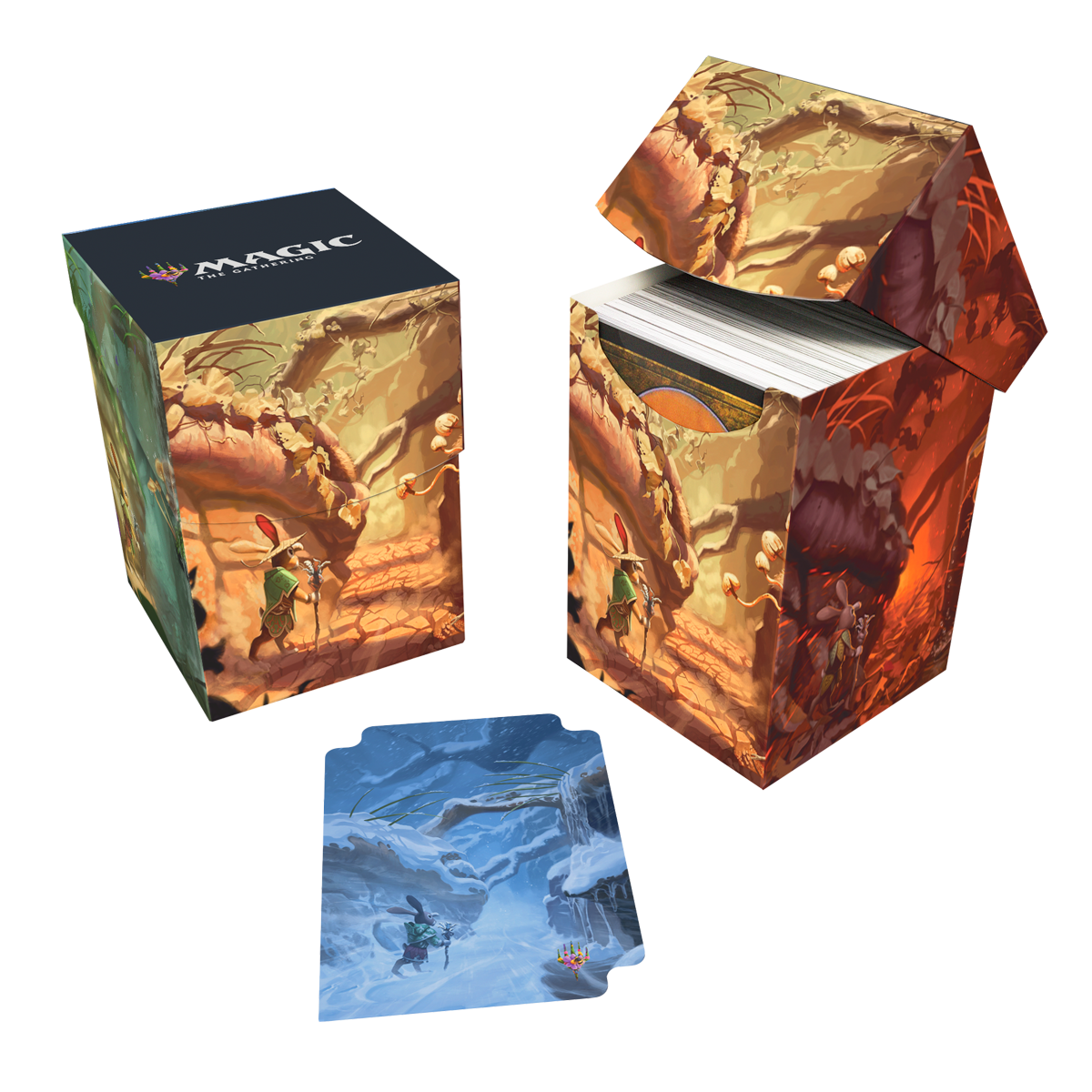 ultra-pro-100-deck-box-bloomburrow-season-lands-forest-summer-gr-n-f-r-magic-the image 1