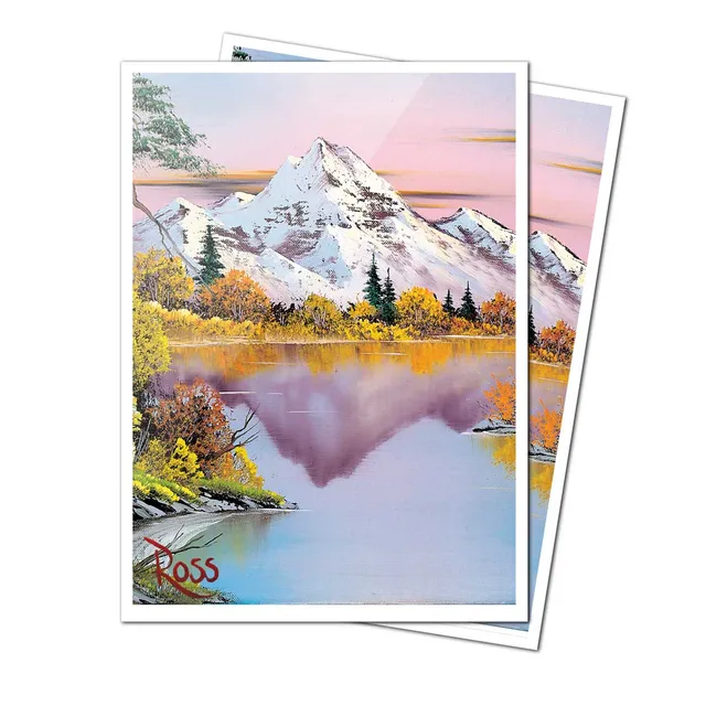 ultra-pro-apex-bob-ross-mighty-mountain-lake-deck-protector-sleeves-105ct image 1