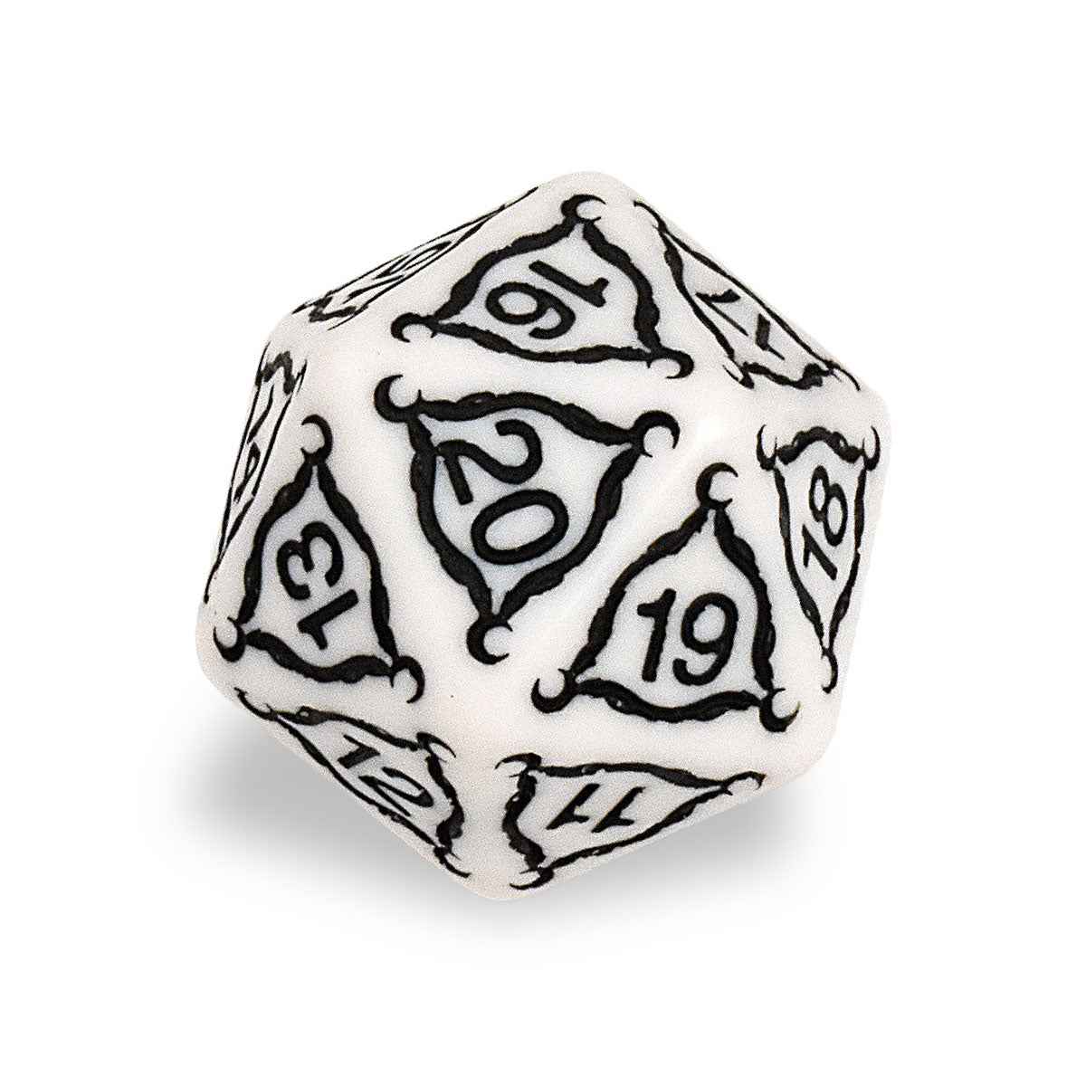 ultra-pro-titan-jumbo-ivory-d20-rpg-w-rfel-40-mm-white-black image 1