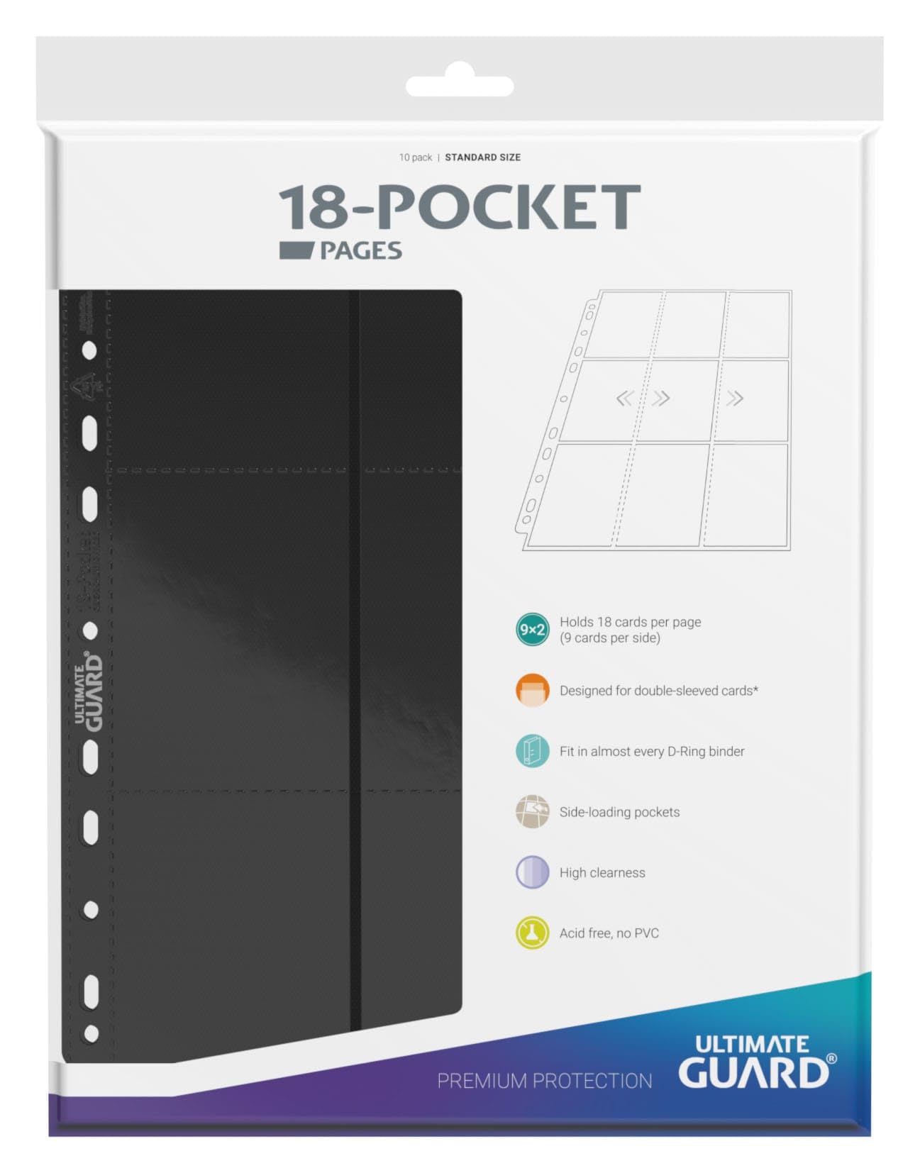 ultimate-guard-18-pocket-pages-side-loading-10er-pack-schwarz image 3