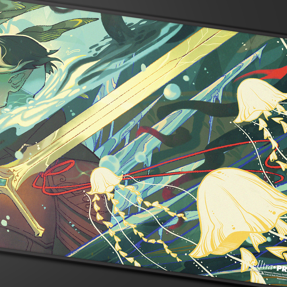 ultra-pro-critical-role-mighty-nein-fjord-stone-black-stitched-playmat image 2