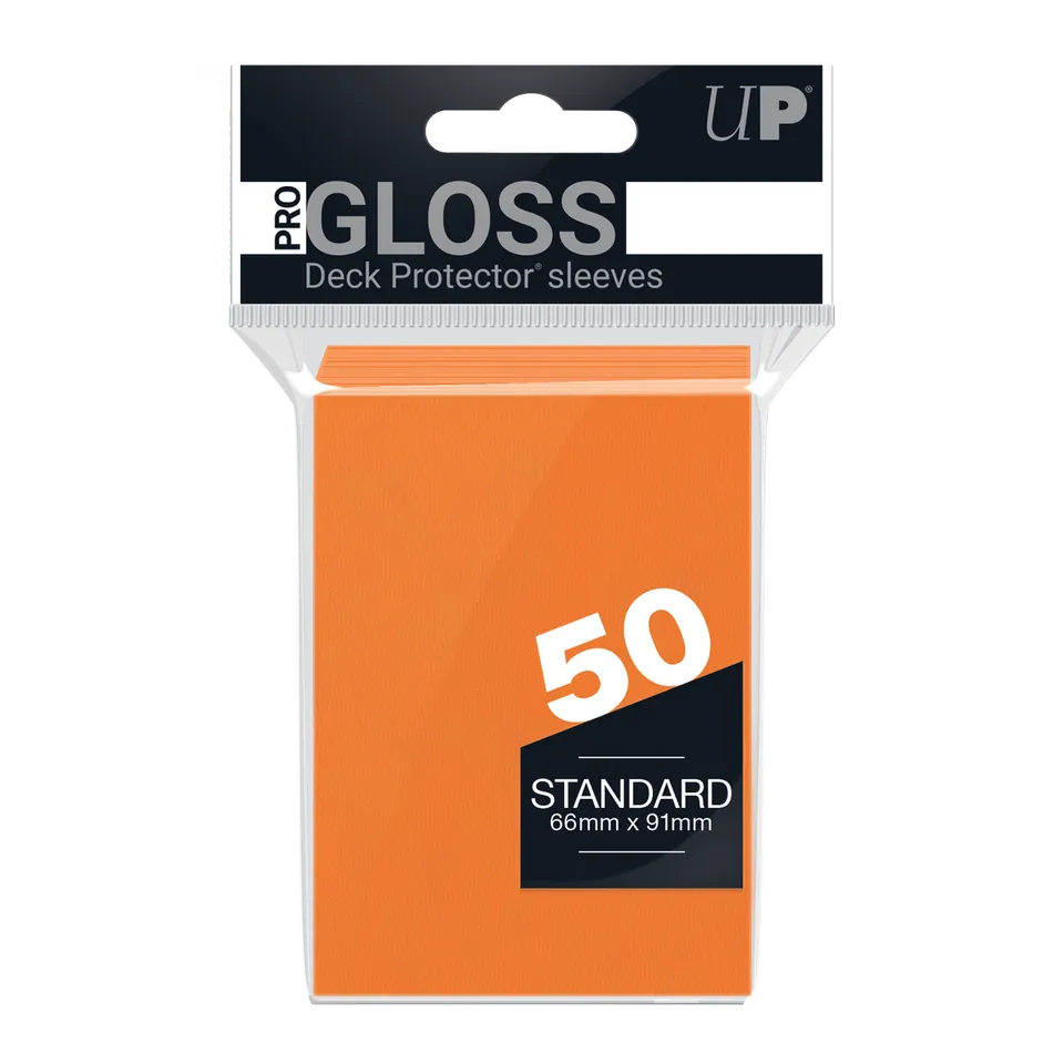 ultra-pro-pro-gloss-standard-deck-protector-sleeves-orange-50ct image 1