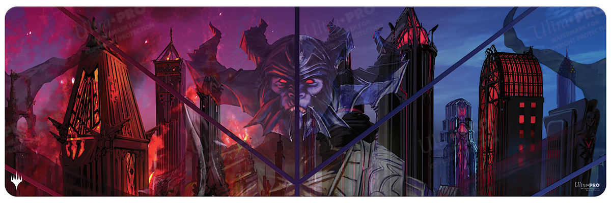 ultra-pro-streets-of-new-capenna-hostile-takeover-8ft-table-playmat-f-r-magic-th image 1
