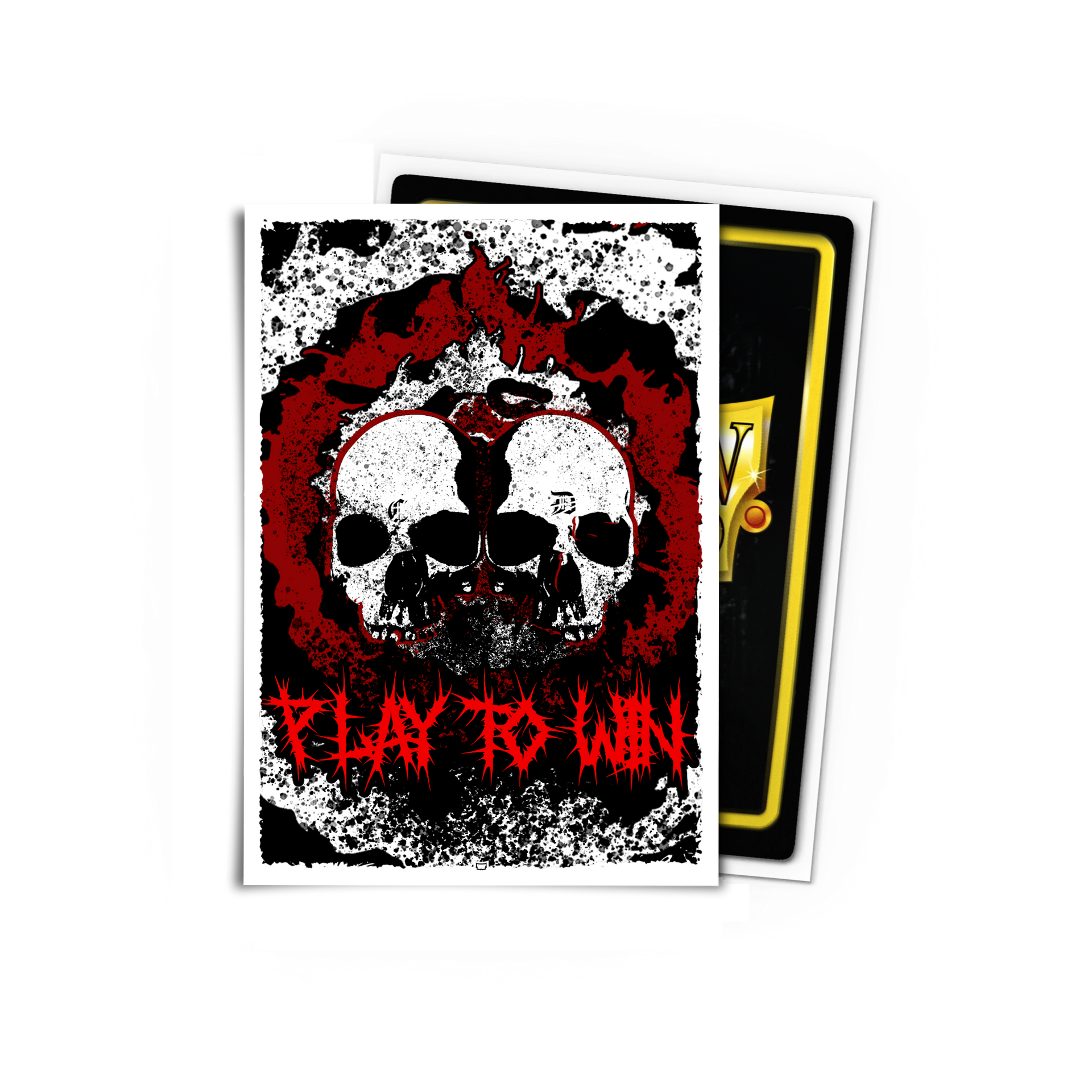 dragon-shield-play-to-win-skull-brushed-art-sleeves-standard-size image 1