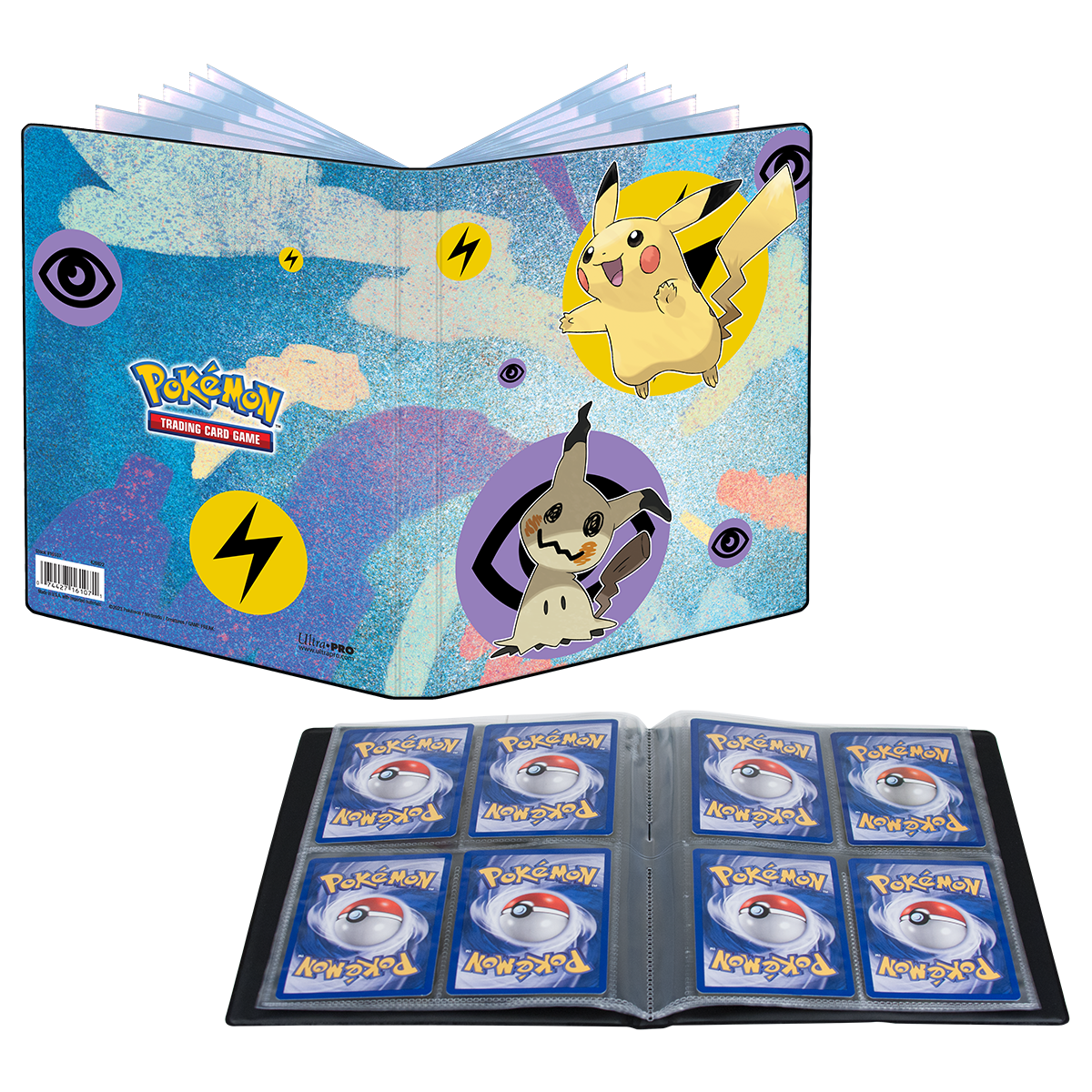 ultra-pro-pikachu-mimikyu-4-pocket-portfolio-f-r-pok-mon-40-karten-gelb image 1