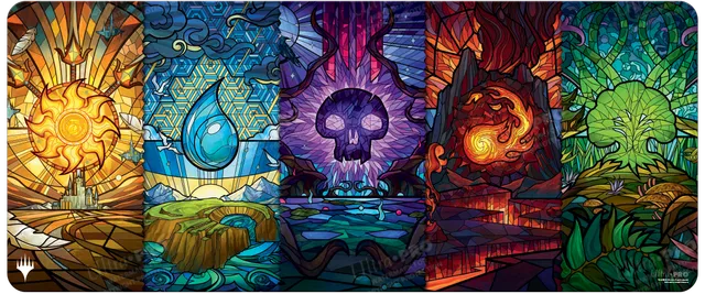 ultra-pro-dominaria-united-stained-glass-land-medley-table-playmat-6ft-8ft image 1