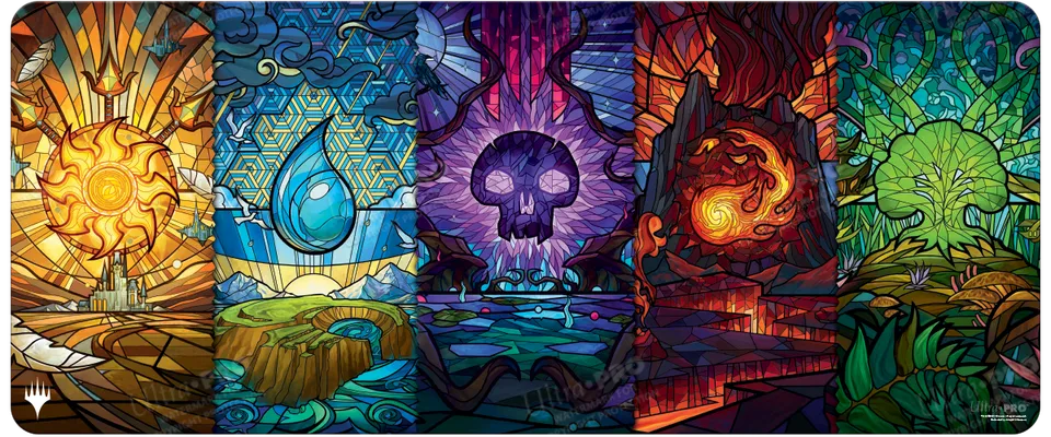 ultra-pro-dominaria-united-stained-glass-land-medley-table-playmat-6ft-8ft image 1