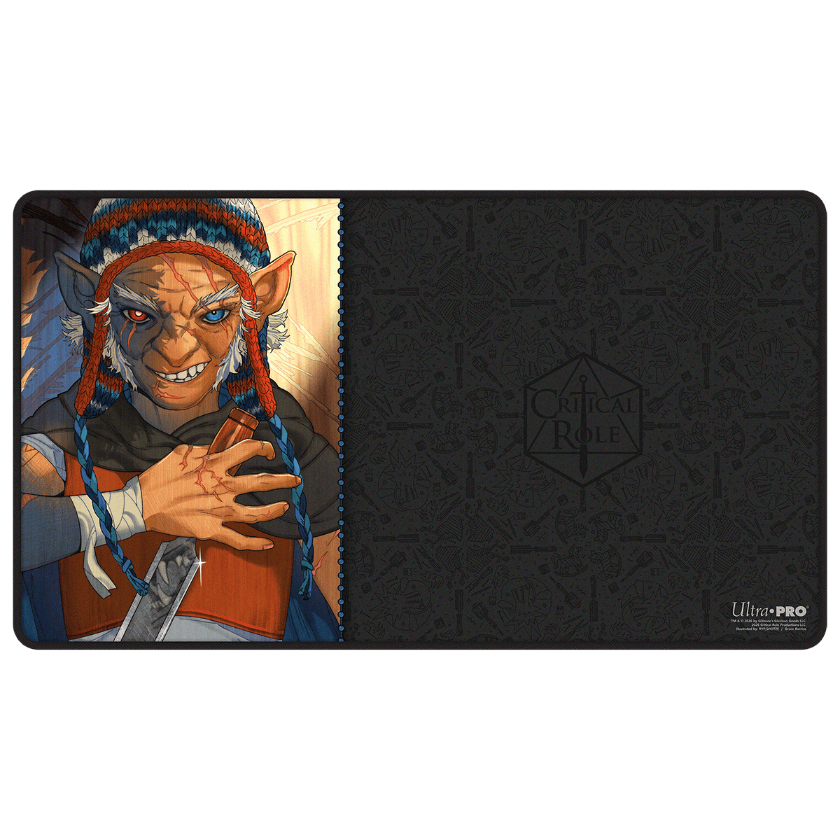 ultra-pro-critical-role-bells-hells-chetney-pock-o-pea-black-stitched-playmat image 1
