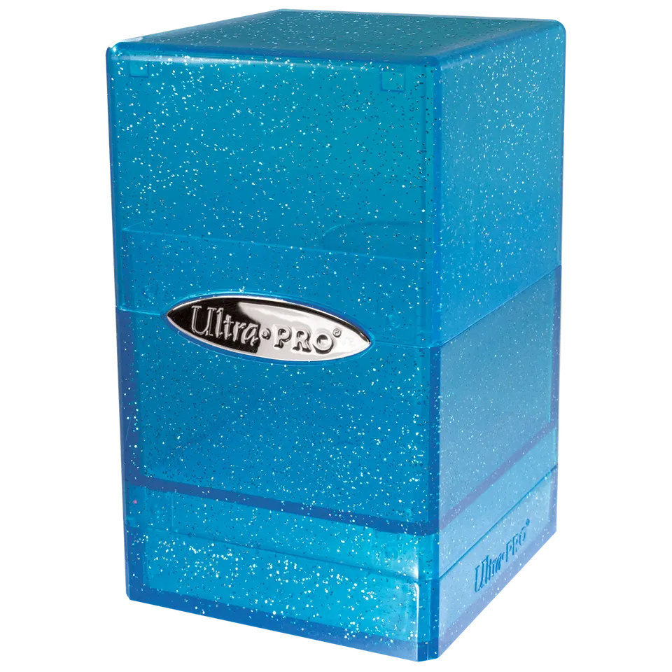 ultra-pro-glitter-satin-tower-deck-box-blau-f-r-100-standard-karten image 1