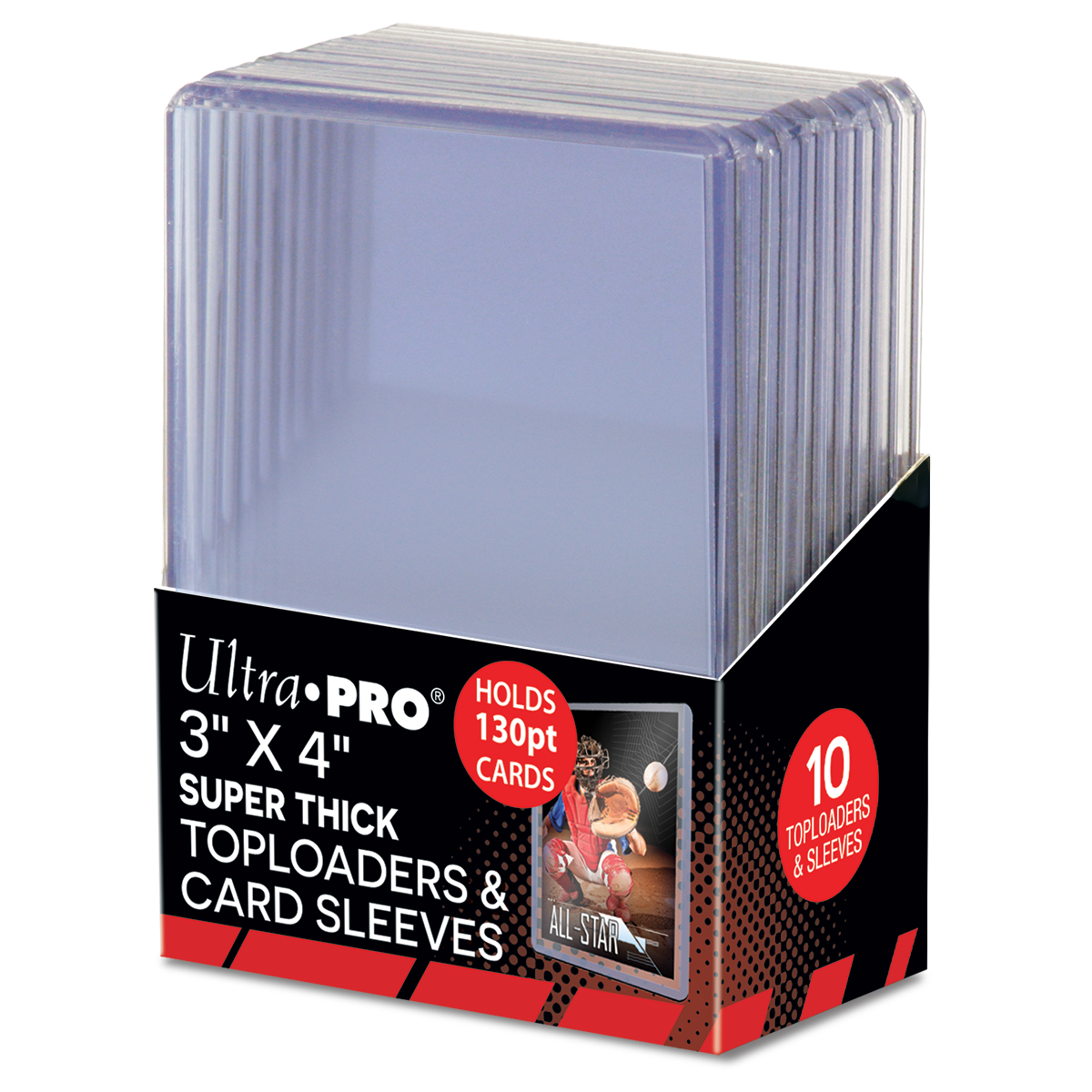 ultra-pro-130pt-super-thick-3-x-4-toploader-sleeves-combo-10ct-f-r-standardkarte image 1