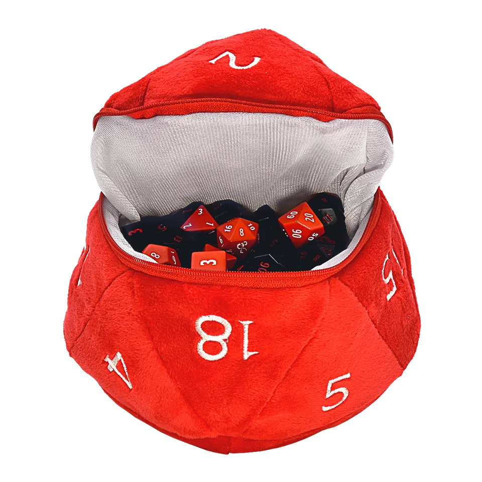 ultra-pro-red-and-white-d20-plush-dice-bag-w-rfelbeutel-f-r-dungeons-dragons image 1