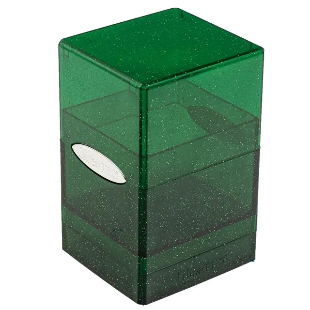 ultra-pro-satin-tower-deck-box-glitter-gr-n-f-r-100-karten image 1