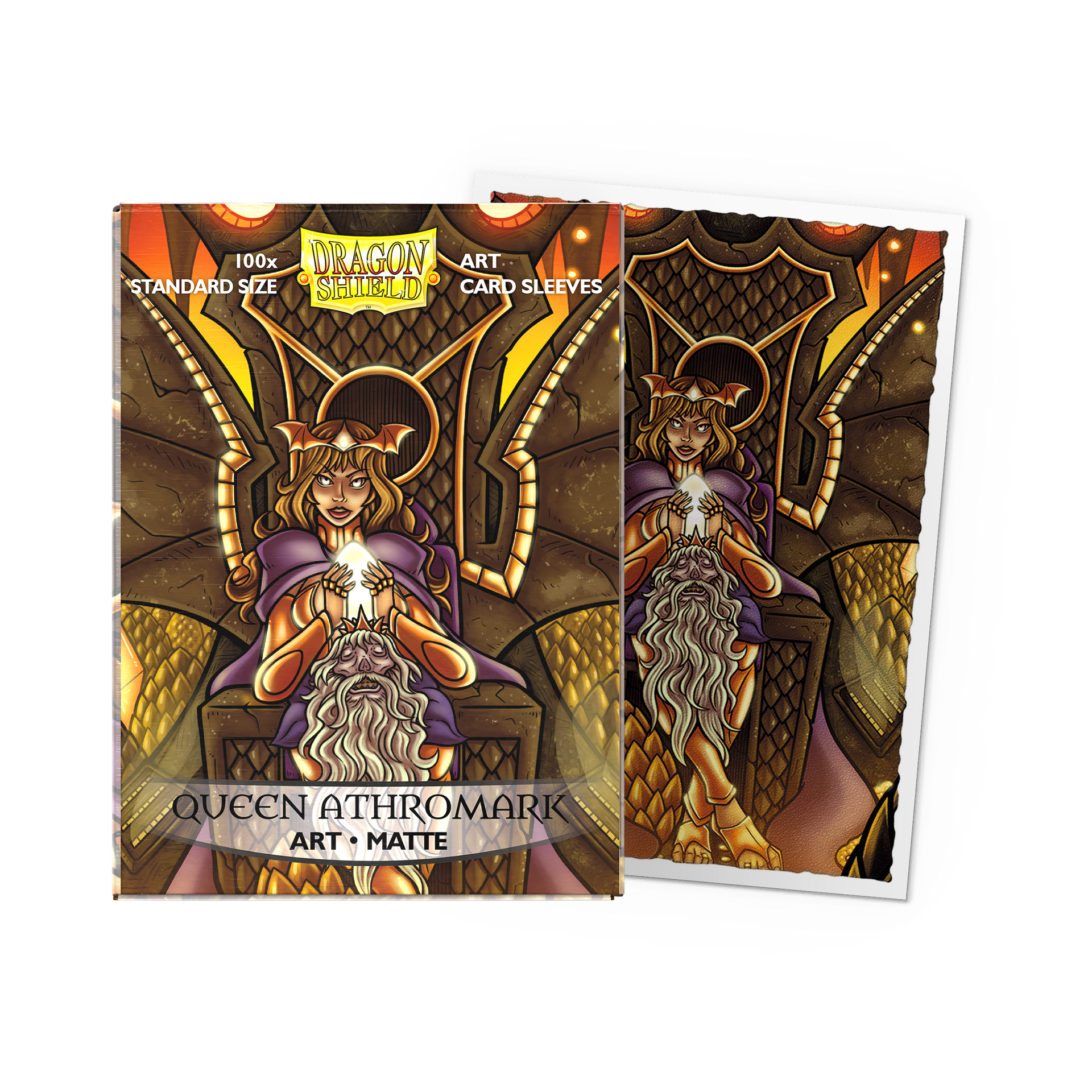 dragon-shield-queen-athromark-portrait-matte-art-sleeves image 1