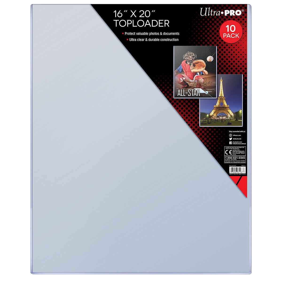 ultra-pro-16-x-20-zoll-toploader-sleeves-10er-pack image 1