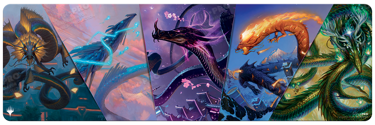 ultra-pro-kamigawa-neon-dynasty-sky-dragon-compilation-8ft-table-playmat-f-r-mag image 1