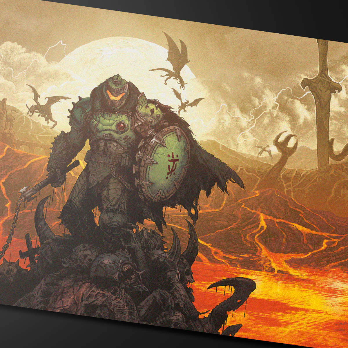 ultra-pro-doom-the-dark-ages-wrath-extended-playmat-32-5-x-14-5-zoll image 2