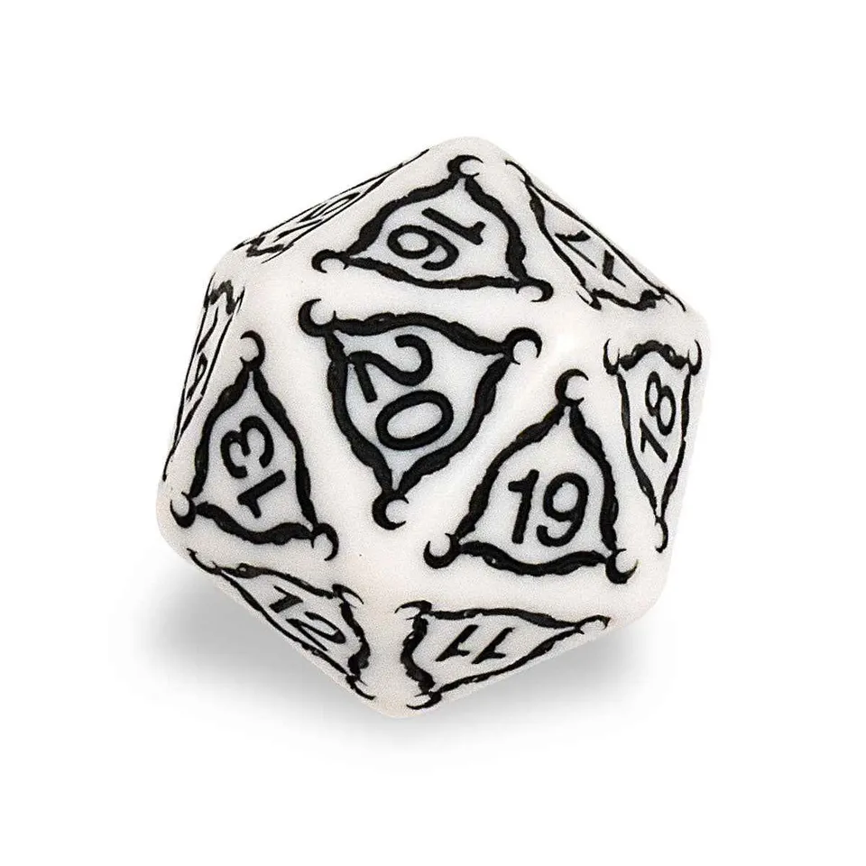 ultra-pro-titan-jumbo-ivory-d20-rpg-w-rfel-40-mm-white-black image 1