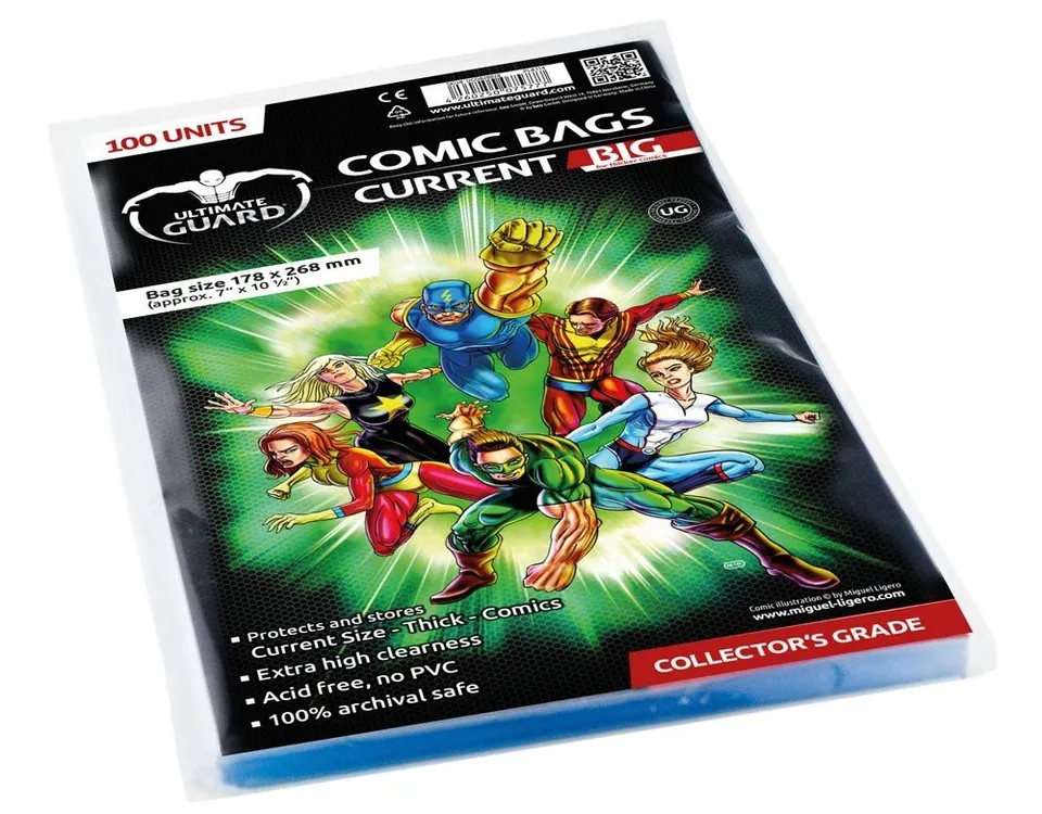 ultimate-guard-comic-bags-big-current-size-schutzh-llen-100-st-ck-178-x-268-mm image 1