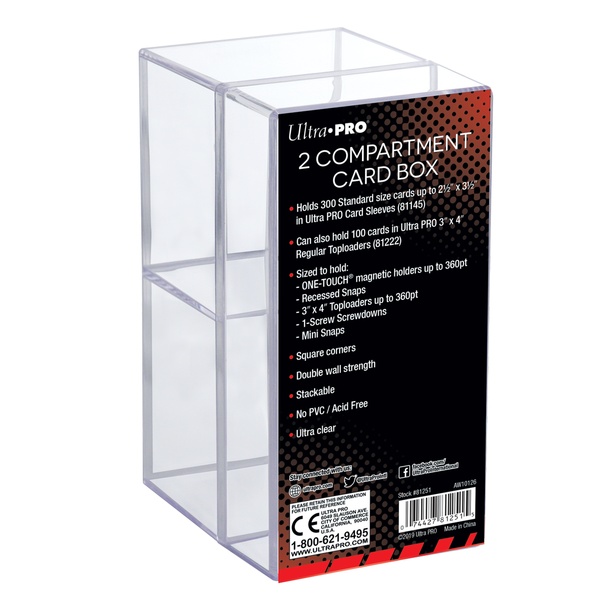 ultra-pro-2-piece-2-compartment-clear-card-box-sammelbox image 1