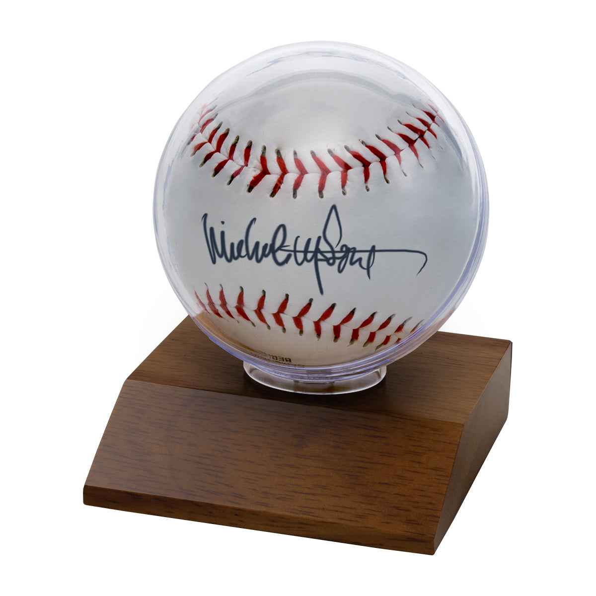 ultra-pro-baseball-dark-wood-base-display-halter image 1