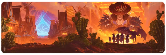 ultra-pro-outlaws-of-thunder-junction-gang-silhouette-8ft-table-playmat-f-r-magi image 1