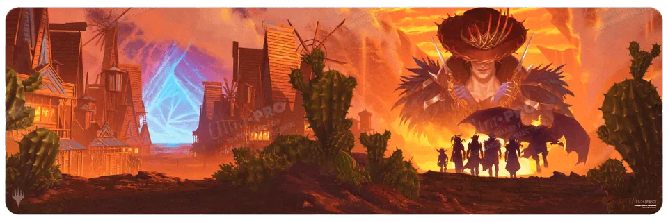 ultra-pro-outlaws-of-thunder-junction-gang-silhouette-8ft-table-playmat-f-r-magi image 1