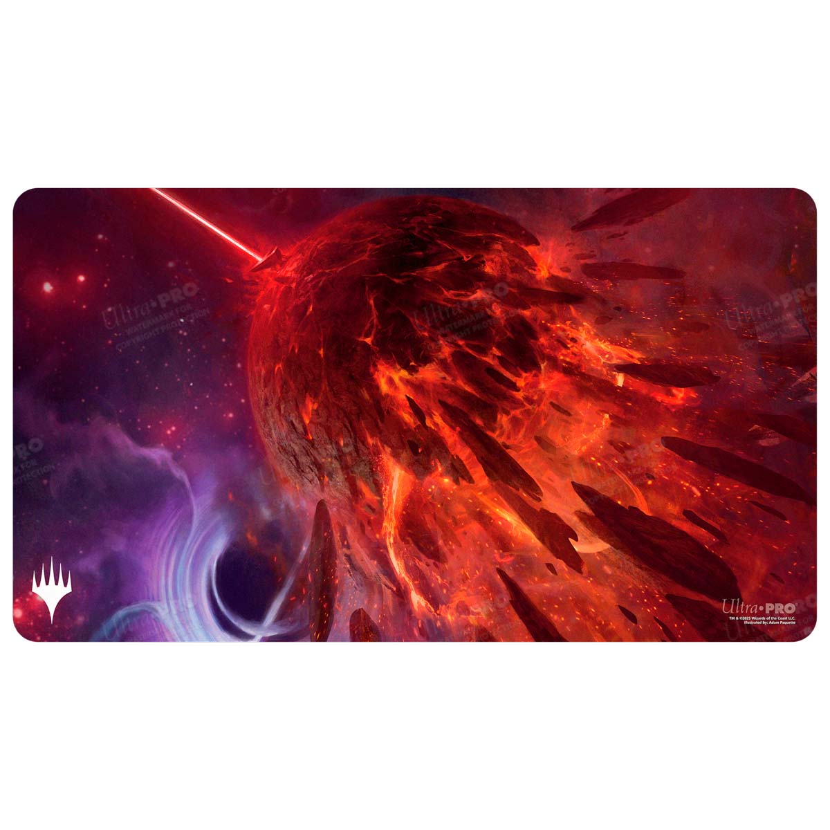 ultra-pro-edge-of-eternities-kavaron-memorial-world-mythic-land-red-playmat-f-r- image 1