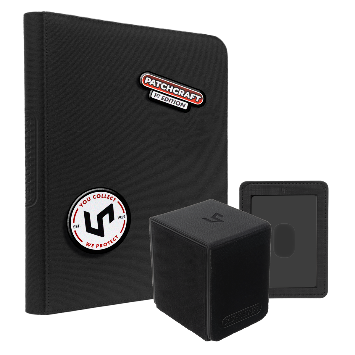 ultra-pro-patchcraft-zippered-9-pocket-pro-binder-alcove-flip-deck-box-black-bun image 1