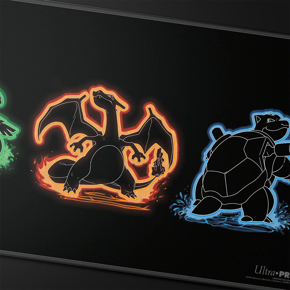 ultra-pro-neon-kanto-foil-playmat-f-r-pok-mon-tcg-venusaur-charizard-blastoise image 2