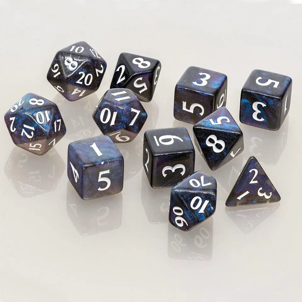 ultra-pro-eclipse-acrylic-rpg-dice-set-11-teilig-jet-black image 1