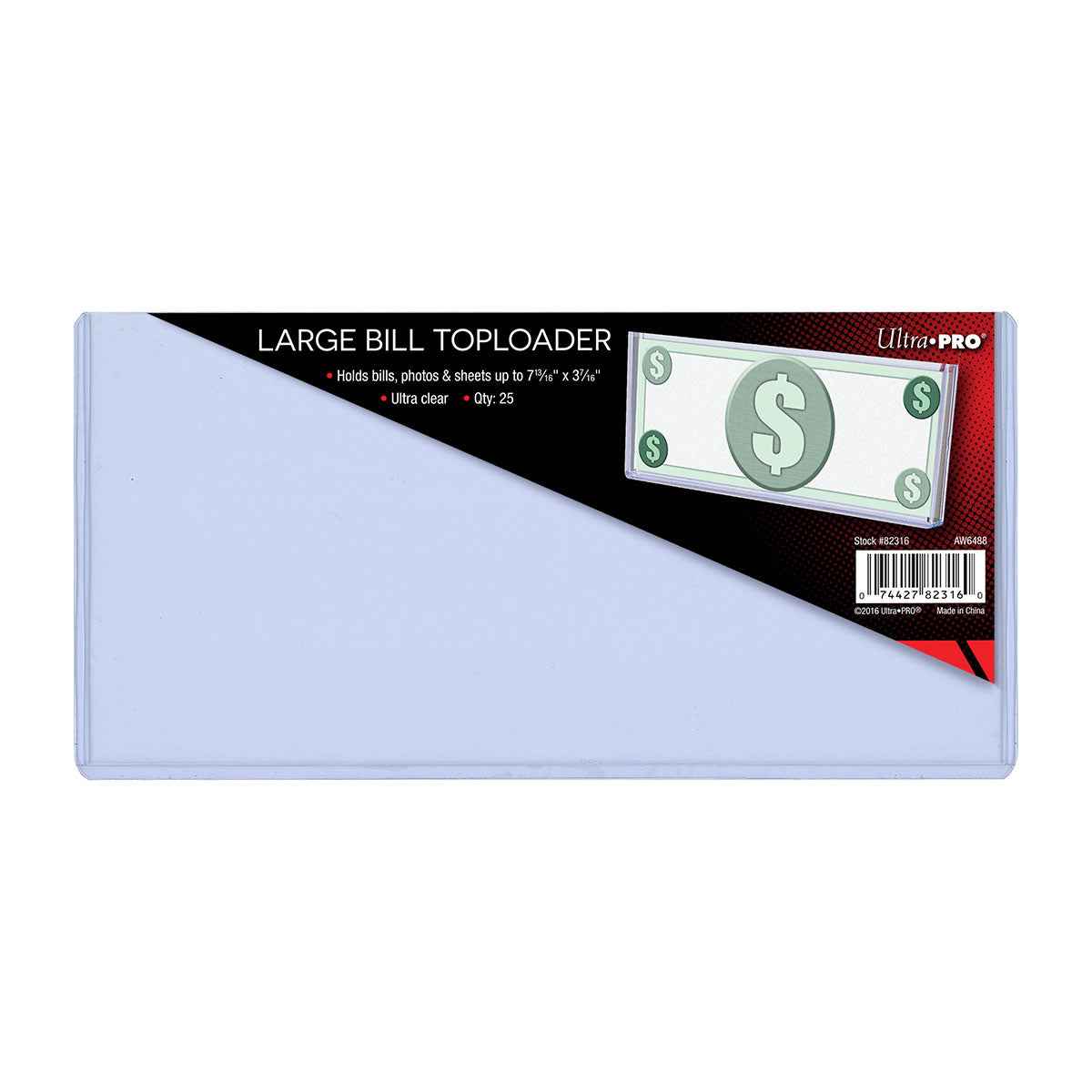 ultra-pro-large-currency-toploader-sleeves-25ct-f-r-7-13-16-x-3-7-16-banknoten image 1