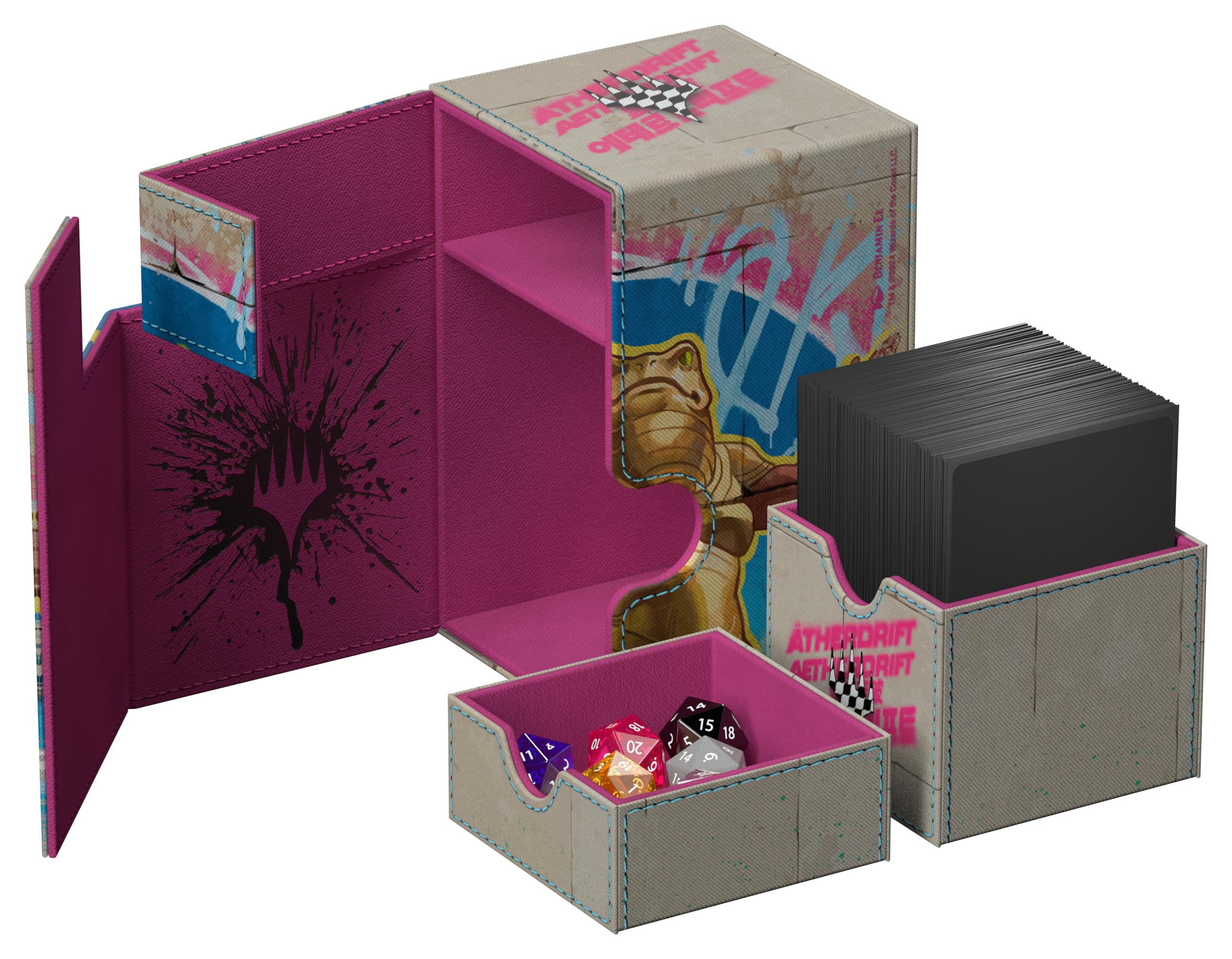 ultimate-guard-flip-n-tray-100-xenoskin-deckbox-mtg-aetherdrift-sab-sunen image 3