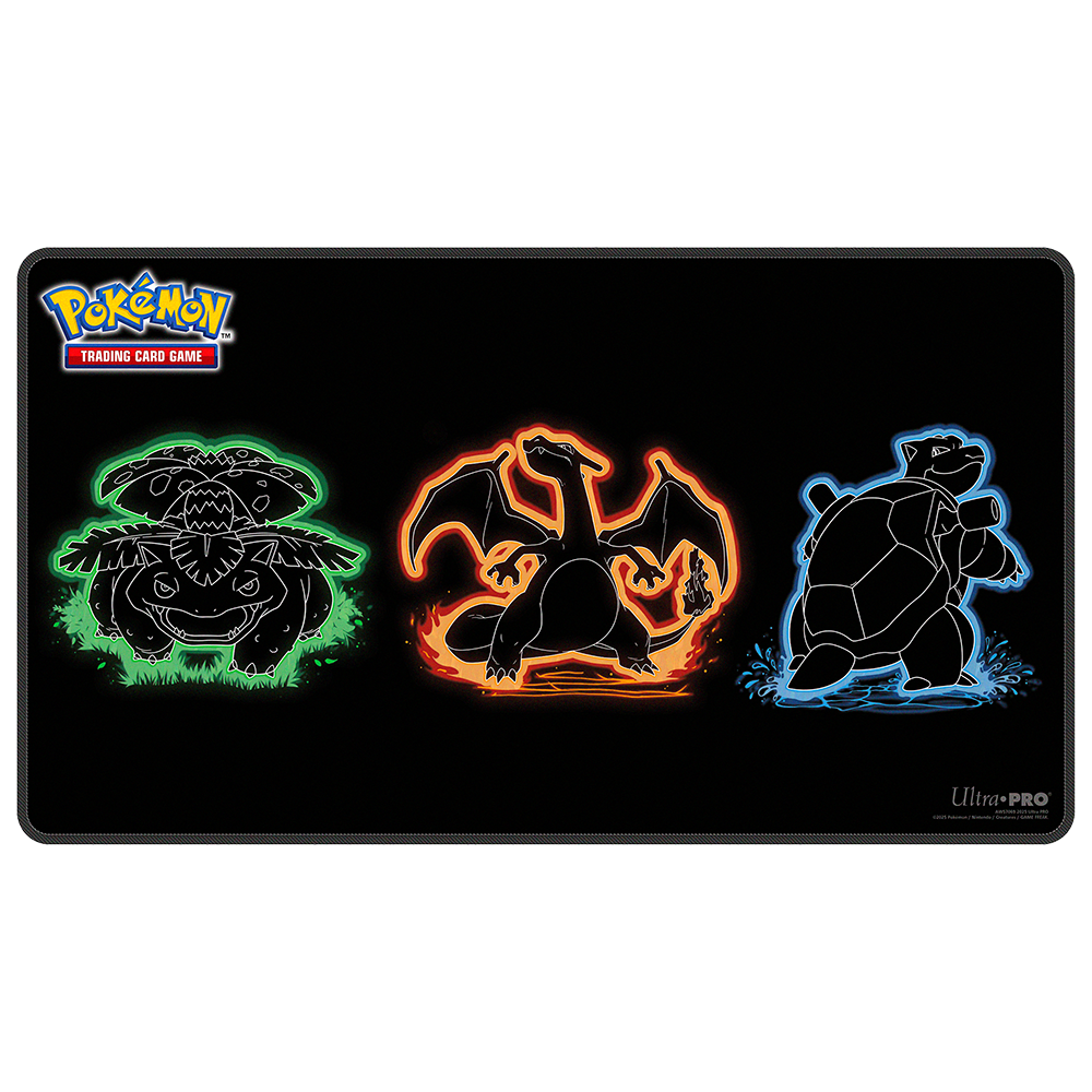 ultra-pro-neon-kanto-foil-playmat-f-r-pok-mon-tcg-venusaur-charizard-blastoise image 1