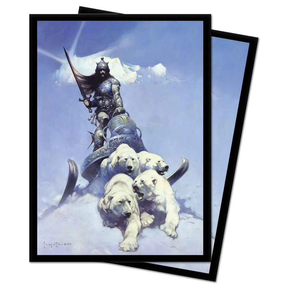 ultra-pro-frank-frazetta-silver-warrior-standard-deck-protector-h-llen-100-st-ck image 1